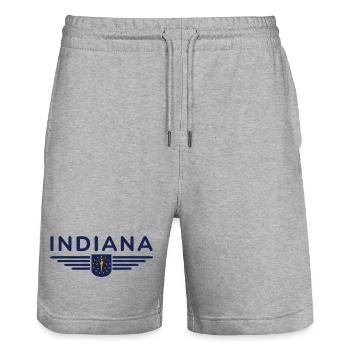Indiana Fan T-Shirt – Montrez votre fierté ! - Short de jogging bio TRAINER Stanley/Stella unisexe - gris chiné - Devant - Nik (191cm) & Marisol (170cm)