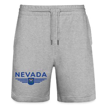 T-shirt Nevada Fan – Parfait pour les fans ! - Short de jogging bio TRAINER Stanley/Stella unisexe - gris chiné - Devant - Nik (191cm) & Marisol (170cm)