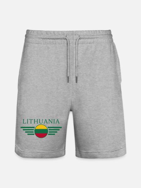Jeg elsker Litauen, Elegance Style Design T-shirt - Stanley/Stella Trainer økologiske unisex joggingshorts - grå meleret