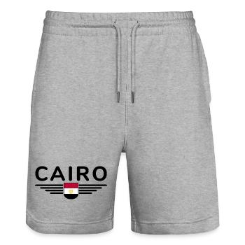 Ägypten Kairo Fan Outfit T Shirt Design Mode - Stanley/Stella Unisex Bio Joggingshorts Trainer  - Grau meliert - Vorne - Nik (191cm) & Marisol (170cm)