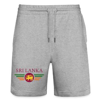 J’aime le Sri Lanka, T-shirt design de style élégance - Short de jogging bio TRAINER Stanley/Stella unisexe - gris chiné - Devant - Nik (191cm) & Marisol (170cm)