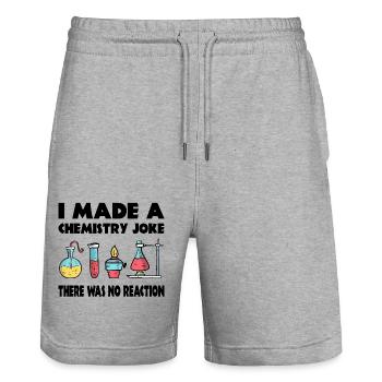 Je plaisante avec la chimie, il n’y a pas eu de réaction - Short de jogging bio TRAINER Stanley/Stella unisexe - gris chiné - Devant - Nik (191cm) & Marisol (170cm)