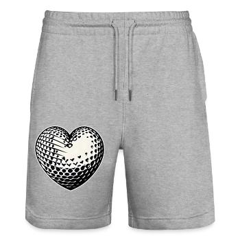 Ich liebe Golf Herz - Stanley/Stella Unisex Bio Joggingshorts Trainer  - Grau meliert - Vorne - Nik (191cm) & Marisol (170cm)