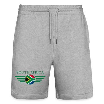 J’aime l’Afrique du Sud, T-Shirt Design Style Élégance - Short de jogging bio TRAINER Stanley/Stella unisexe - gris chiné - Devant - Nik (191cm) & Marisol (170cm)