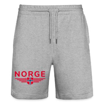 J’aime la tenue T-shirt design Norvège - Short de jogging bio TRAINER Stanley/Stella unisexe - gris chiné - Devant - Nik (191cm) & Marisol (170cm)