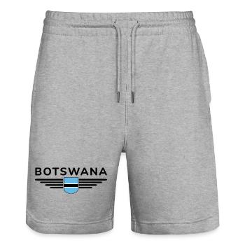 Botswana T-Shirt für Fans - Stanley/Stella Unisex Bio Joggingshorts Trainer  - Grau meliert - Vorne - Nik (191cm) & Marisol (170cm)