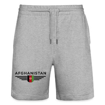 Afghanistan Design – Fierté et culture - Short de jogging bio TRAINER Stanley/Stella unisexe - gris chiné - Devant - Nik (191cm) & Marisol (170cm)
