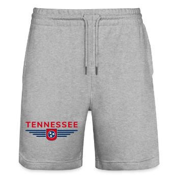 T-shirt de fan du Tennessee – Musique et amour de la maison - Short de jogging bio TRAINER Stanley/Stella unisexe - gris chiné - Devant - Nik (191cm) & Marisol (170cm)
