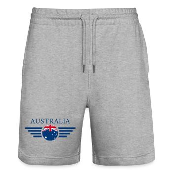 Australien Stil Design T-Shirt - Stanley/Stella Unisex Bio Joggingshorts Trainer  - Grau meliert - Vorne - Nik (191cm) & Marisol (170cm)