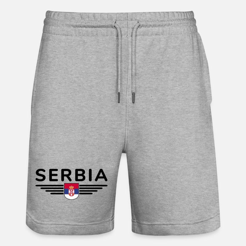 Design Serbie – Fierté et passion - Short de jogging bio TRAINER Stanley/Stella unisexe - gris chiné