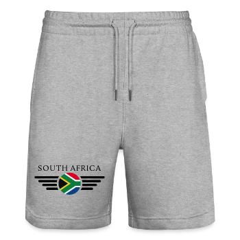 Afrique du Sud - Short de jogging bio TRAINER Stanley/Stella unisexe - gris chiné - Devant - Nik (191cm) & Marisol (170cm)