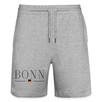 Bonn, Deutschland Eleganz Stil Design T-Shirt - Stanley/Stella Unisex Bio Joggingshorts Trainer  - Grau meliert - Vorne - Nik (191cm) & Marisol (170cm)