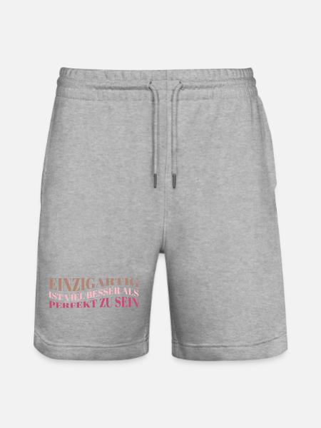 Unique is better than perfect - Stanley/Stella Trainer Unisex Organic Jogging Shorts - heather grey