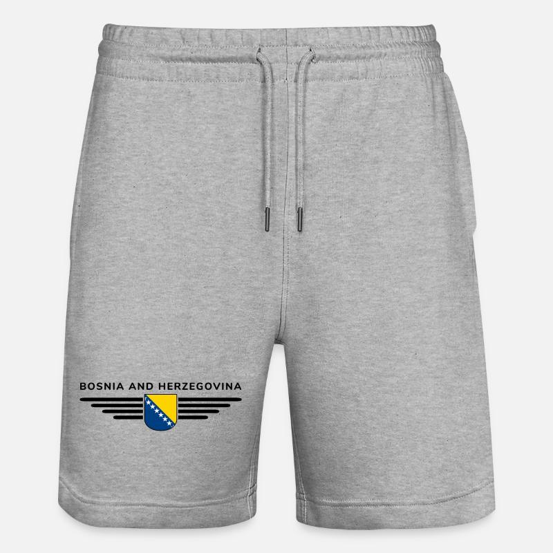 T-Shirt Bosnie-Herzégovine - Short de jogging bio TRAINER Stanley/Stella unisexe - gris chiné