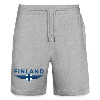 Conception de t-shirts en Finlande – Nordic Style & Nature - Short de jogging bio TRAINER Stanley/Stella unisexe - gris chiné - Devant - Nik (191cm) & Marisol (170cm)