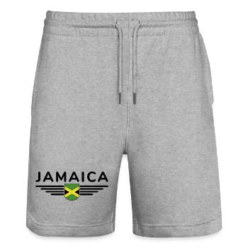 I Love Jamaica, Outfit T-Shirt Design Gift - Stanley/Stella Trainer Unisex Organic Jogging Shorts - heather grey - Front - Nik (191cm) & Marisol (170cm)