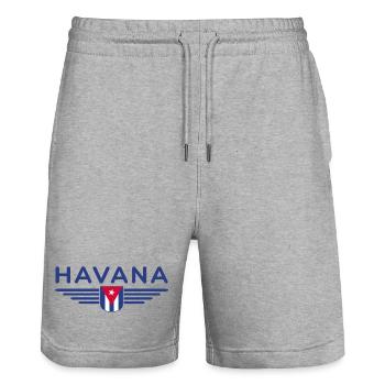 Havanna Style – Perfekt für Fans - Stanley/Stella Unisex Bio Joggingshorts Trainer  - Grau meliert - Vorne - Nik (191cm) & Marisol (170cm)