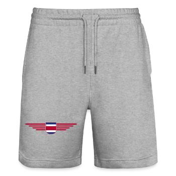 Costa Rica T-Shirt – Pura Vida Style - Short de jogging bio TRAINER Stanley/Stella unisexe - gris chiné - Devant - Nik (191cm) & Marisol (170cm)