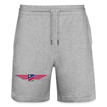 Namibia T-Shirt for Fans and Travelers - Stanley/Stella Trainer Unisex Organic Jogging Shorts - heather grey - Front - Nik (191cm) & Marisol (170cm)
