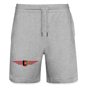 Afghanistan Design – Fierté et culture - Short de jogging bio TRAINER Stanley/Stella unisexe - gris chiné - Devant - Nik (191cm) & Marisol (170cm)