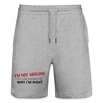 I'm not arguing, I'm just explaining why I'm right - Stanley/Stella Trainer Unisex Organic Jogging Shorts - heather grey - Front - Nik (191cm) & Marisol (170cm)