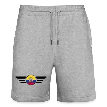 J’aime l’Équateur Design T-Shirt - Short de jogging bio TRAINER Stanley/Stella unisexe - gris chiné - Devant - Nik (191cm) & Marisol (170cm)