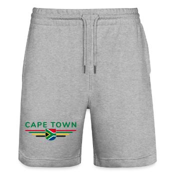 Cape Town T-Shirt for Fans and Explorers - Stanley/Stella Trainer Unisex Organic Jogging Shorts - heather grey - Front - Nik (191cm) & Marisol (170cm)