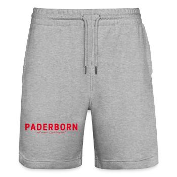T-Shirt Paderborn – Pour les vrais fans - Short de jogging bio TRAINER Stanley/Stella unisexe - gris chiné - Devant - Nik (191cm) & Marisol (170cm)