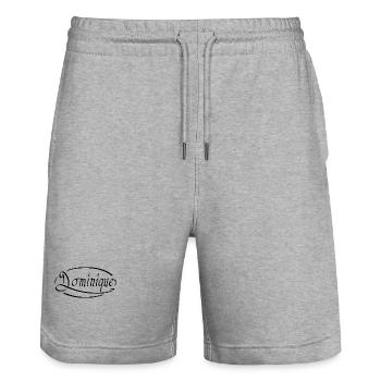 Dominica - Stanley/Stella Trainer Unisex Organic Jogging Shorts - heather grey - Front - Nik (191cm) & Marisol (170cm)