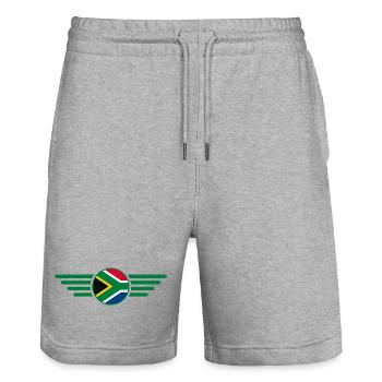 J’aime l’Afrique du Sud, T-Shirt Design Style Élégance - Short de jogging bio TRAINER Stanley/Stella unisexe - gris chiné - Devant - Nik (191cm) & Marisol (170cm)
