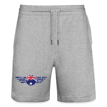 Ich liebe Australien, Eleganz Stil Design T-Shirt - Stanley/Stella Unisex Bio Joggingshorts Trainer  - Grau meliert - Vorne - Nik (191cm) & Marisol (170cm)