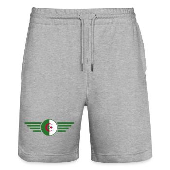 I Love Algeria, Elegance Style Design T-Shirt - Stanley/Stella Trainer Unisex Organic Jogging Shorts - heather grey - Front - Nik (191cm) & Marisol (170cm)