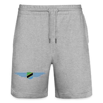 Tansania T-Shirt für echte Fans - Stanley/Stella Unisex Bio Joggingshorts Trainer  - Grau meliert - Vorne - Nik (191cm) & Marisol (170cm)