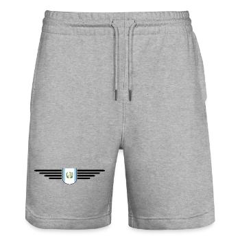 J’aime le Guatemala, T-shirt Style Design - Short de jogging bio TRAINER Stanley/Stella unisexe - gris chiné - Devant - Nik (191cm) & Marisol (170cm)