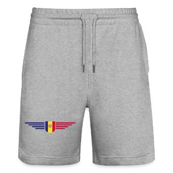 Andorra Fans T-Shirt Design - Short de jogging bio TRAINER Stanley/Stella unisexe - gris chiné - Devant - Nik (191cm) & Marisol (170cm)
