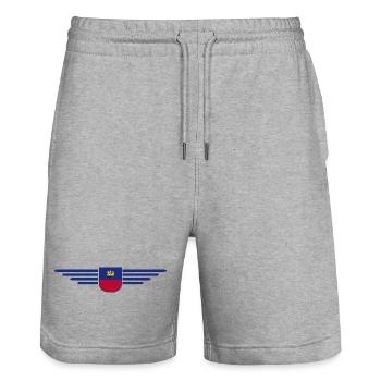 Conception de t-shirt Liechtenstein pour les fans - Short de jogging bio TRAINER Stanley/Stella unisexe - gris chiné - Devant - Nik (191cm) & Marisol (170cm)