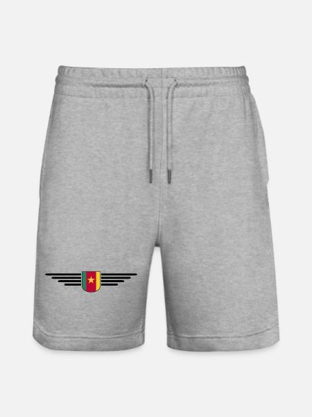 Cameroon Design – Pride and Diversity - Stanley/Stella Trainer Unisex Organic Jogging Shorts - heather grey