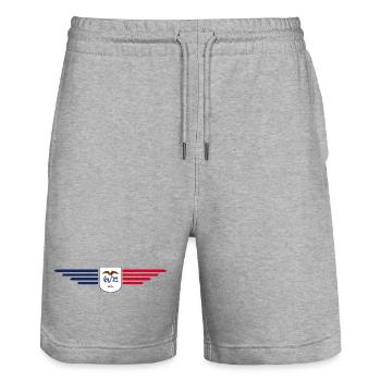 Iowa Fan T-Shirt – Dein Bundesstaat! - Stanley/Stella Unisex Bio Joggingshorts Trainer  - Grau meliert - Vorne - Nik (191cm) & Marisol (170cm)