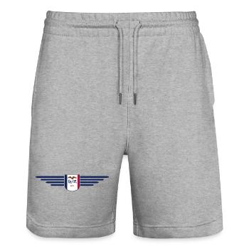 Iowa Fan T-Shirt – Dein Bundesstaat! - Stanley/Stella Unisex Bio Joggingshorts Trainer  - Grau meliert - Vorne - Nik (191cm) & Marisol (170cm)