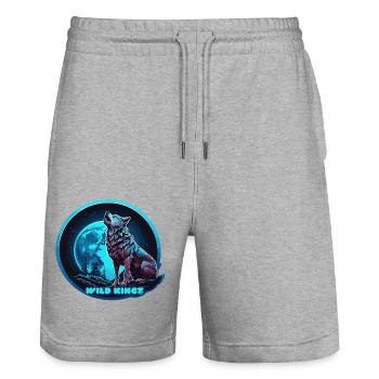 Mitternacht - Stanley/Stella Unisex Bio Joggingshorts Trainer  - Grau meliert - Vorne - Nik (191cm) & Marisol (170cm)