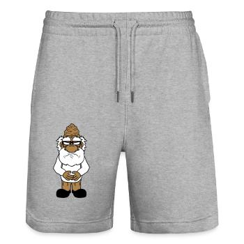 scheisse kacke sauer boese veraergert kot haufen h - Stanley/Stella Unisex Bio Joggingshorts Trainer  - Grau meliert - Vorne - Nik (191cm) & Marisol (170cm)