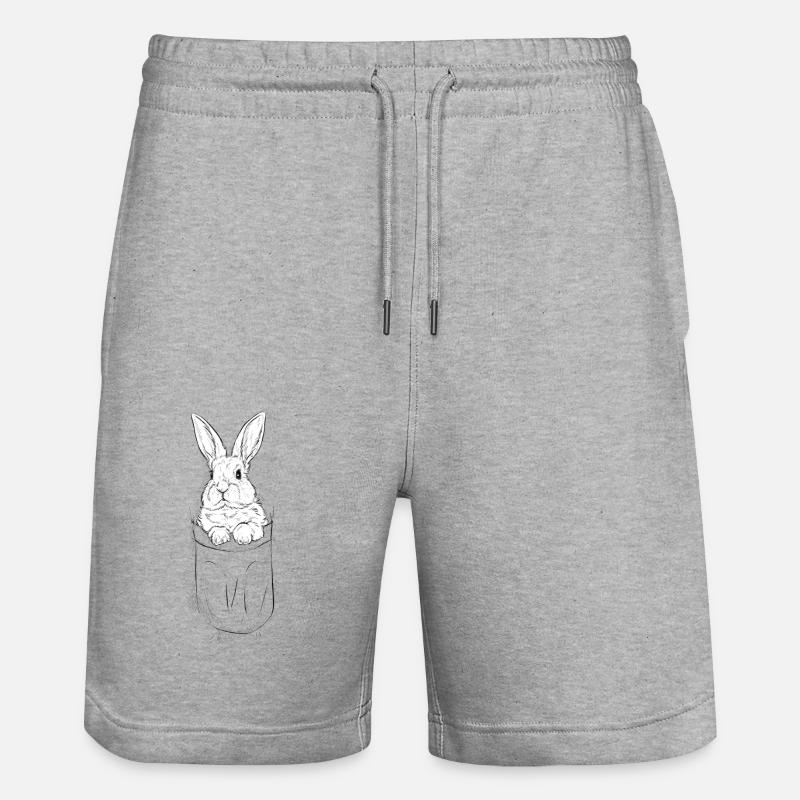 mignon lapin dans le sac - Short de jogging bio TRAINER Stanley/Stella unisexe - gris chiné