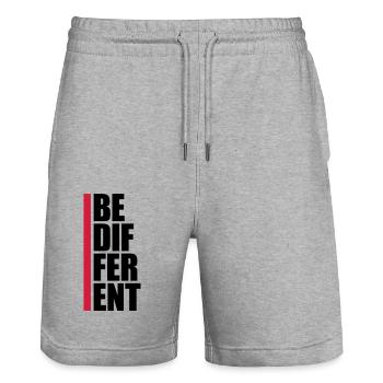 Soyez différent Logo Design - Short de jogging bio TRAINER Stanley/Stella unisexe - gris chiné - Devant - Nik (191cm) & Marisol (170cm)
