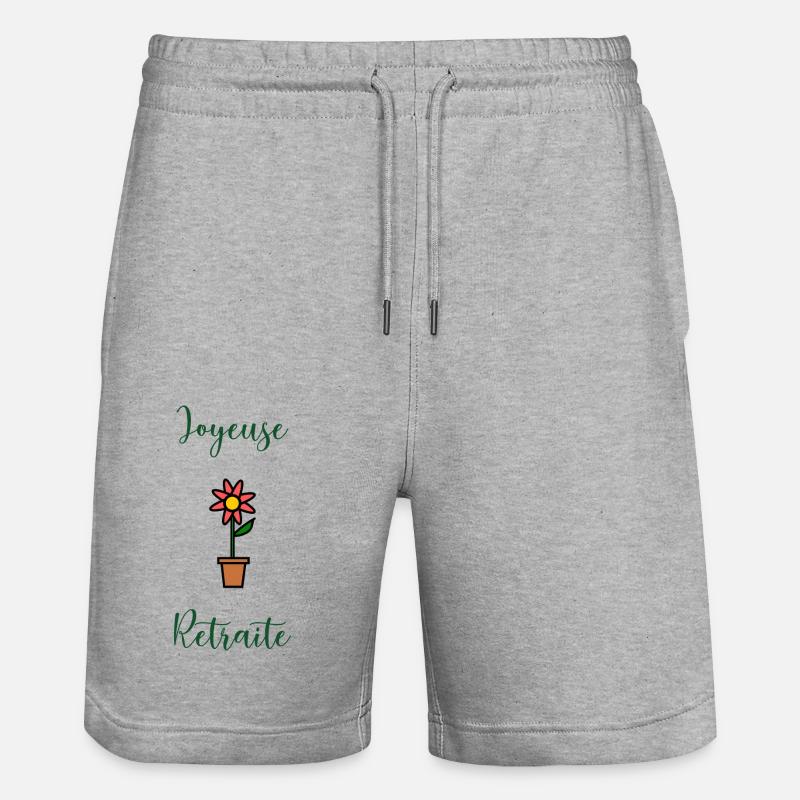 RETRAITE. BONNE RETRAITE. JOYEUSE RETRAITE - Short de jogging bio TRAINER Stanley/Stella unisexe - gris chiné