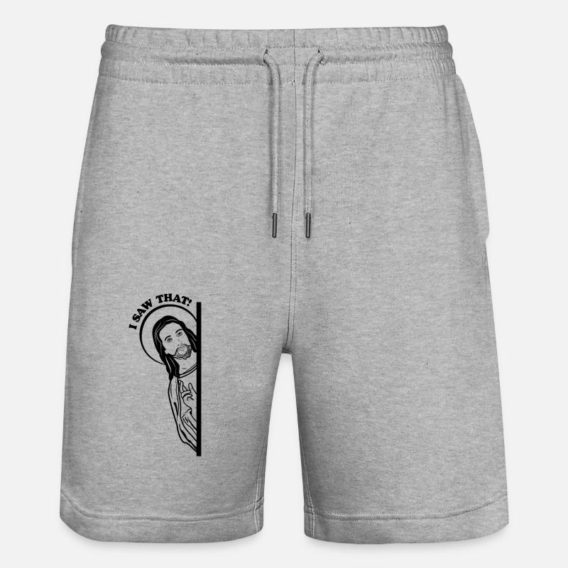 Jésus a vu que - Short de jogging bio TRAINER Stanley/Stella unisexe - gris chiné