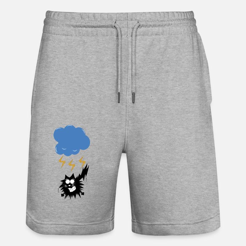CAT STRUCK BY LIGHTNING - Stanley/Stella Unisex Bio Joggingshorts Trainer  - Grau meliert