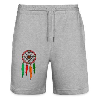 Dream catcher - Stanley/Stella Trainer Unisex Organic Jogging Shorts - heather grey - Front - Nik (191cm) & Marisol (170cm)