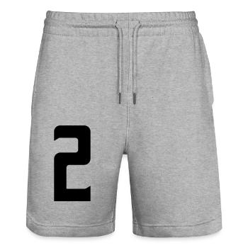 2 - Stanley/Stella Unisex Bio Joggingshorts Trainer  - Grau meliert - Vorne - Nik (191cm) & Marisol (170cm)