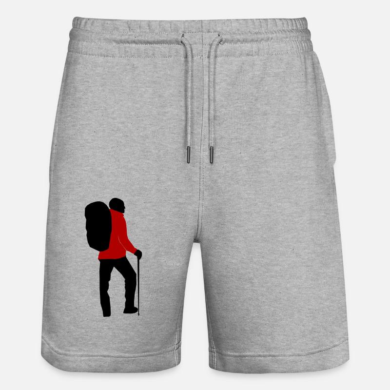Hikers can be personalized - Stanley/Stella Trainer Unisex Organic Jogging Shorts - heather grey
