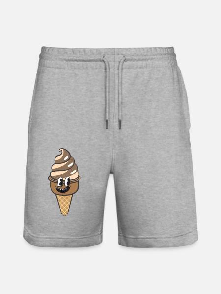 Retro Cartoon Eiscreme - Stanley/Stella Unisex Bio Joggingshorts Trainer  - Grau meliert